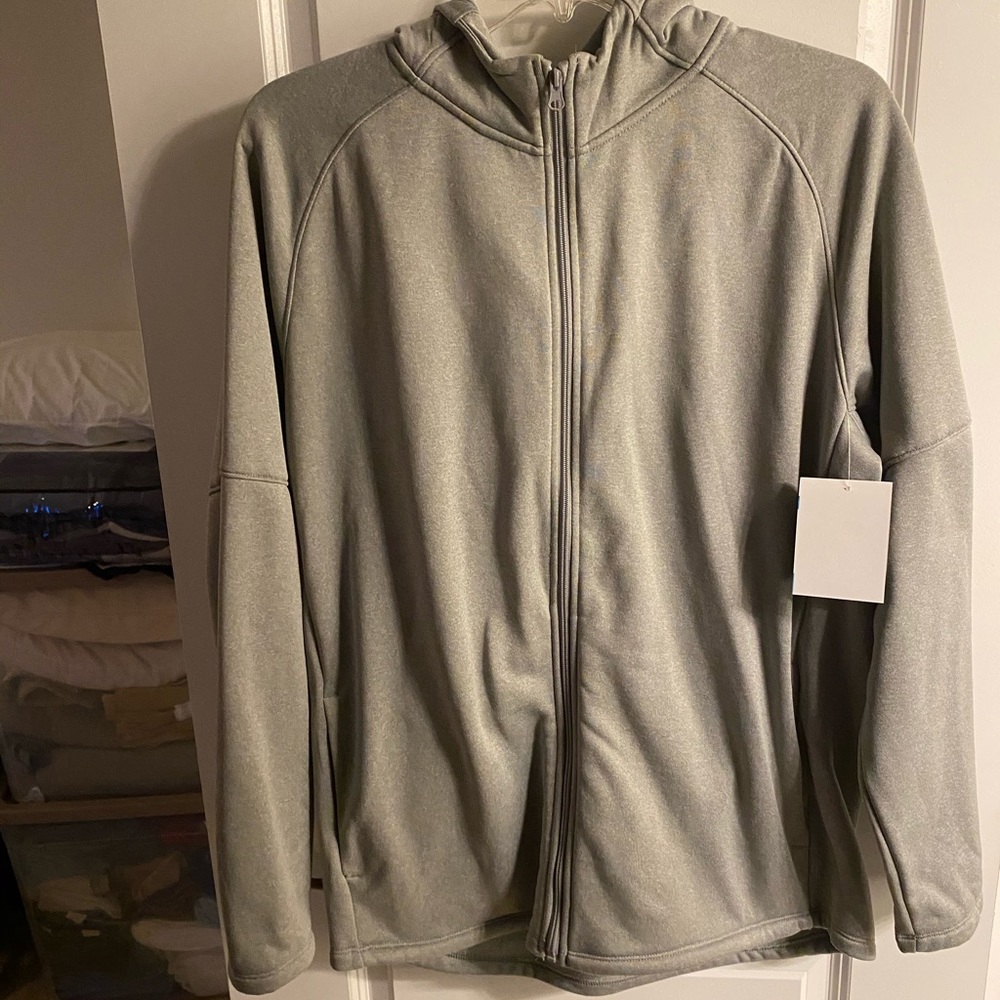 Men’s Light Gray Zippered Jacket with Hood